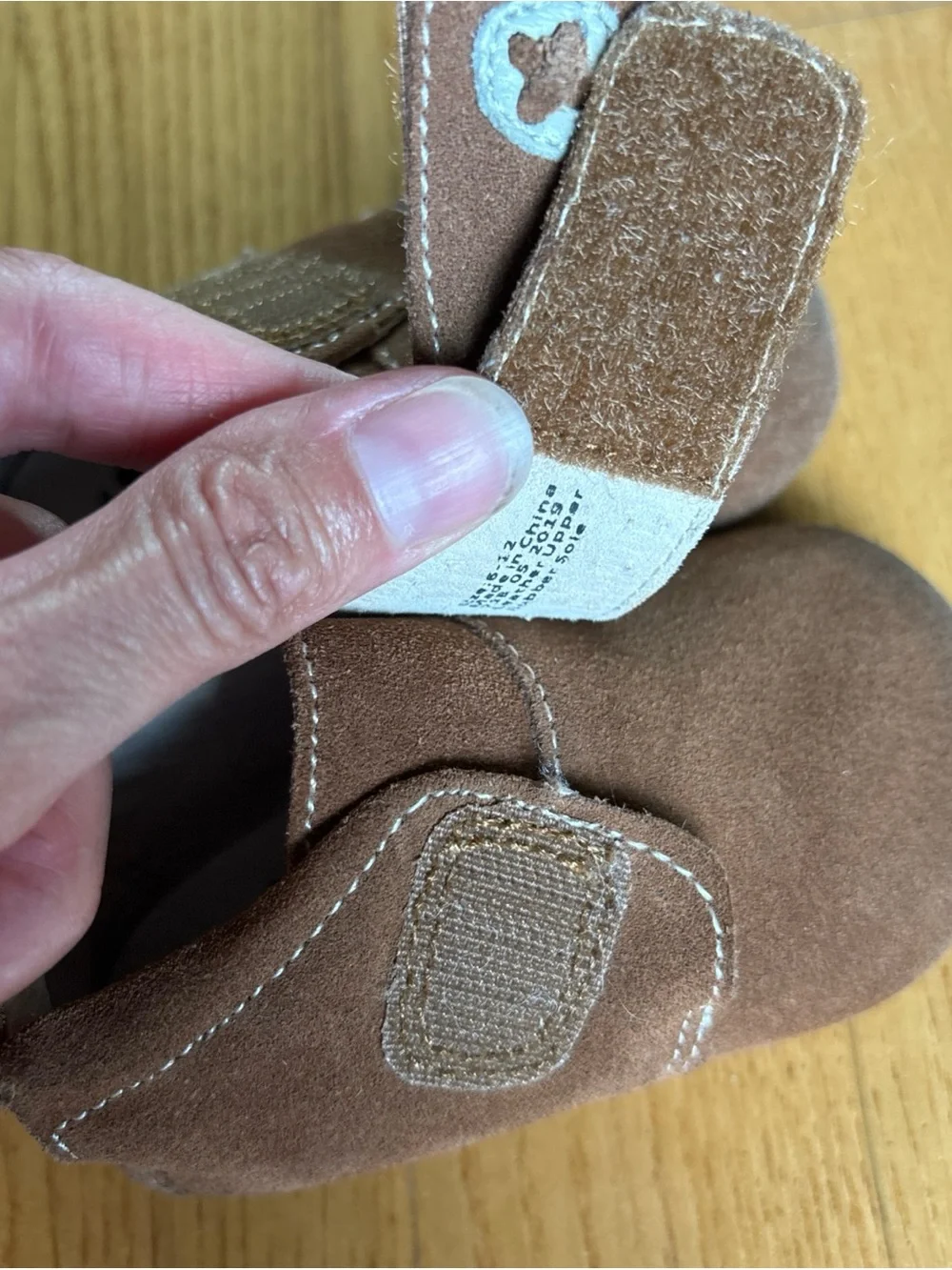 Livie & Luca Benny bootie Shoes Brown camel suede Leather Button 6-12 Months